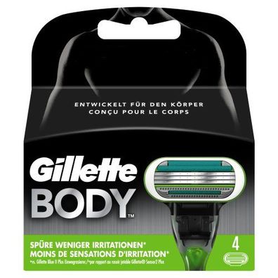 Gillette Body drei Power Glide Klingen 4 Stück in einer Packung