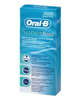 Oral-B SuperFloss 50 Fäden mit Minzgeschmack, 4er Pack (4 x 50 Fäden)