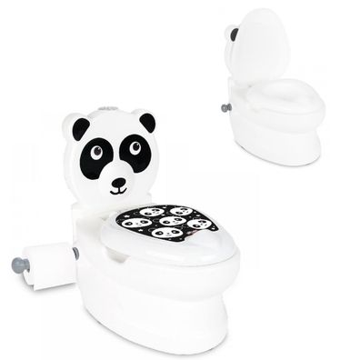 Pilsan Töpfchen Panda 07561 Toilettenpapierhalter, Musik, Licht, Klappdeckel