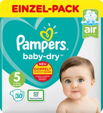Pampers Baby Dry Windeln Größe 5 für 12 Stunden Schutz 30 Stück