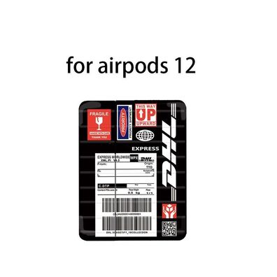 Kreativ Express Etikett Hülle Schutzhülle für Apple AirPods 1/2 AirPods Pro Schwarz01