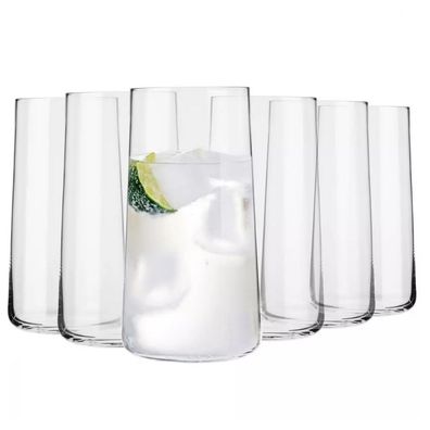 Krosno Hohe Gläser für Wasser Getränke Säfte | Set 6 | 550 ml | Spülmaschine