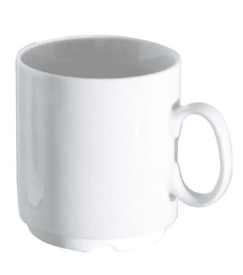 Van Well Profi weiß Kaffeebecher stapelbar mit 3 Abtropfrillen