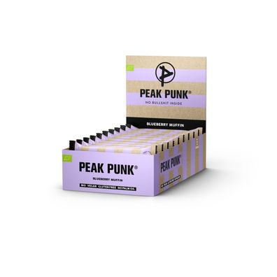 38,33 €/ Kg | Peak Punk BIO Organic Oat Flapjack Blueberry MUFFIN 12x60g