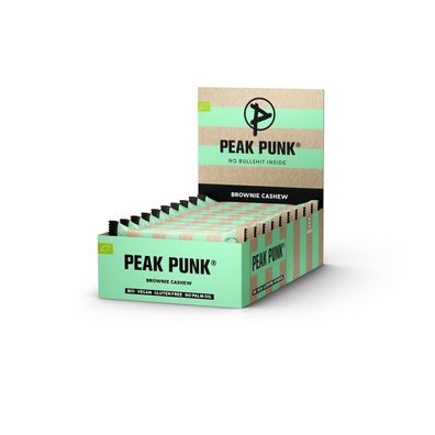 38,33 €/ Kg | Peak Punk BIO Organic Oat Flapjack Brownie CASHEW 12x60g