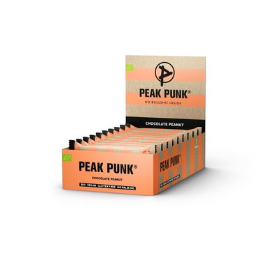 38,33 €/ Kg | Peak Punk BIO Organic Oat Flapjack Chocolate PEANUT 12x60g