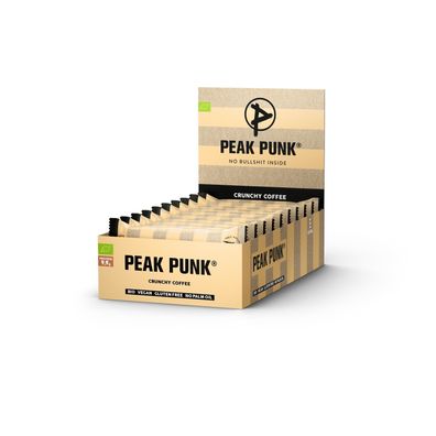 45,30 €/ Kg | Peak Punk BIO Organic ProteinFlapjack Crunchy COFFEE 12x55g Riegel