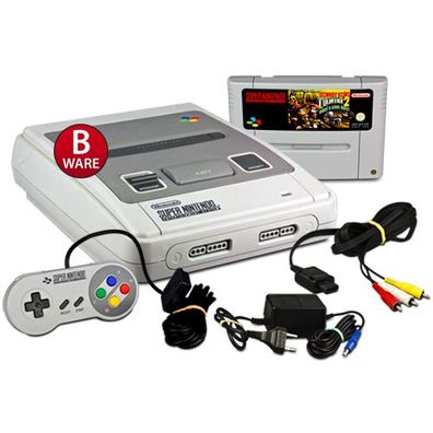 Original SNES Konsole (#B-Ware) + alle Kabel + original Controller + Spiel Donkey ...