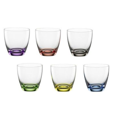 Bohemia Becher 6er Pack Viva Colori Trinkglas Kristallglas 300ml