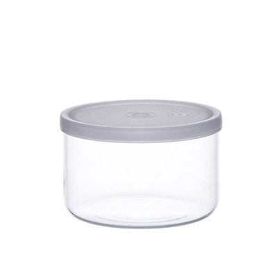 Bohemia Vorratsschale rund mit Frischhaltedeckel weiß Glas 400ml