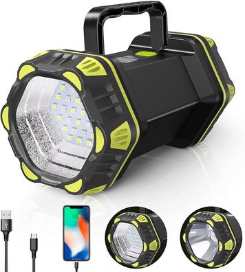 LED Handscheinwerfer , Wiederaufladbare Taschenlampe Campinglampe