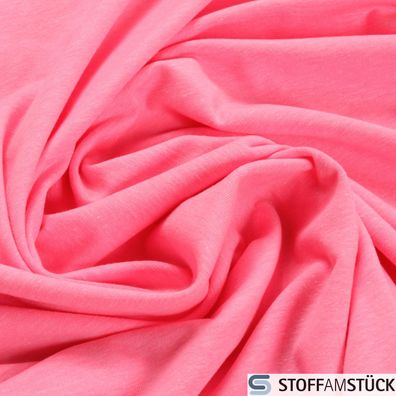 0,5 Meter Baumwolle Polyester Elastan Single Jersey neon rosa weich dehnbar