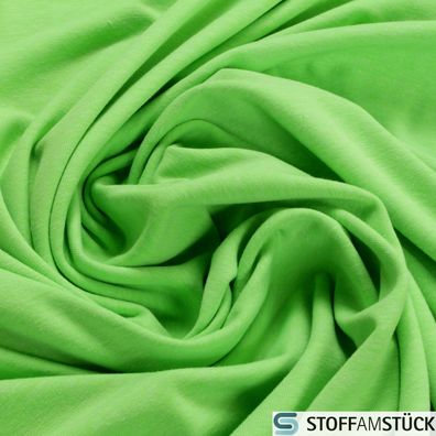0,5 Meter Baumwolle Polyester Elastan Single Jersey neon grün weich dehnbar