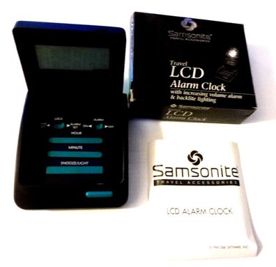 Samsonite Travel LCD Alarm Clock, NEU