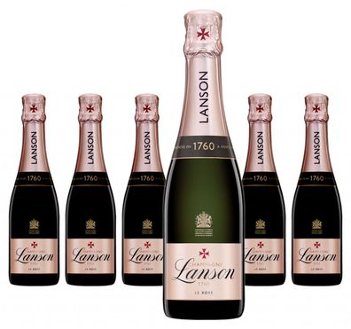 6 x Champagne Lanson Le Rosé halbe Flasche