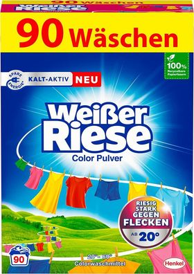 Weißer Riese Color Pulver Waschmittel Wachpulver Kalt-Aktiv 90 Waschladungen