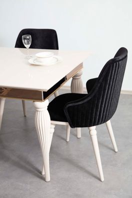 Esszimmerstuhl schwarz Esstisch Luxus Stuhl elegantes Design neu Modern Holz