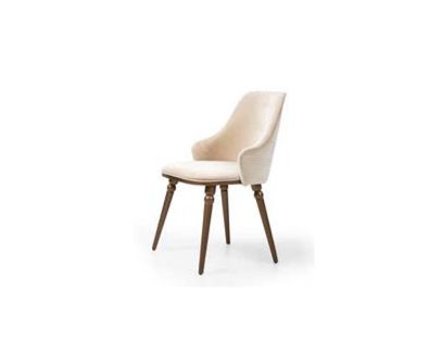 Luxus Stuhl Moderne Stühle Lehnstuhl Polster Metall Holz Textil Neu Beige
