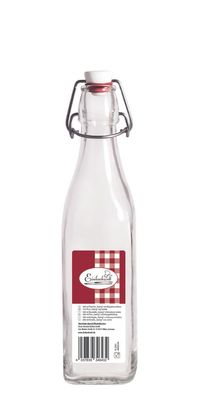 Bügelflasche vierkant Swing Bottle Glasflasche Bügelverschluss 250ml