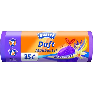 Swirl Duft Müllbeutel Vanille Lavendel 30 Liter 9 Beutel 7er Pack