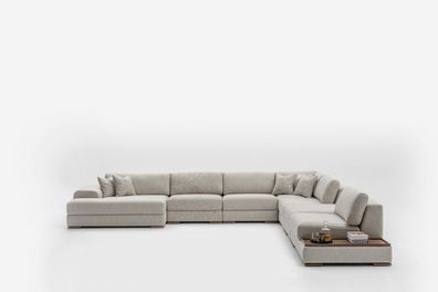 Sofas U Form Modern Design Möbel Luxus Wohnzimmer Grau Ecksofa Neu