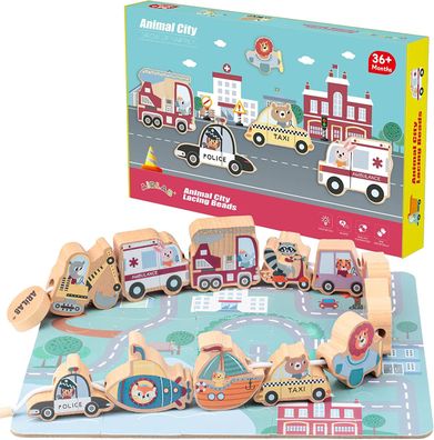 Besaitung Montessori Holzspielzeugauto Besaitungsspielzeug