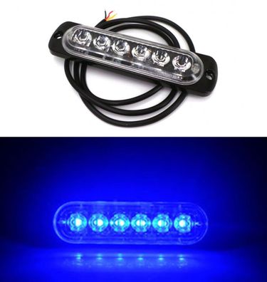 Blinkleuchte 6 LED 12V-24V, blau Off-Road
