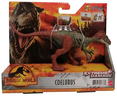Mattel GWN16 Jurassic World Dominion Coelurus bewegliche Dinosaurier Figur 20 cm