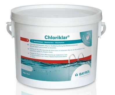BAYROL Chloriklar 3 kg - 20g Chlor-Sprudeltabletten zur Stoßbehandlung & Schnell