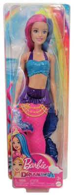 Mattel GJK08 Barbie Dreamtopia Meerjungfrau Puppe pink blaue Haar und Glitzer Fl