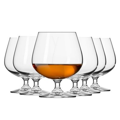 Krosno Balance Gläser für Cognac Schnaps Whisky | Set 6 | 480 ml | Spülmaschine