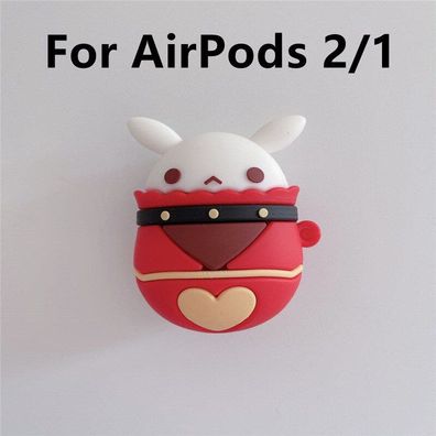 Genshin Impact Klee Hase Hülle Schutzhülle für Apple AirPods 1/2 und AirPods Pro