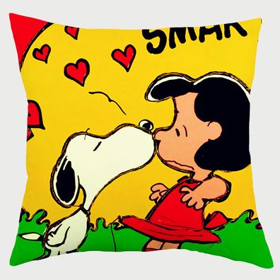 2er Set Snoopy Kissenbezüge Charlie Brown Dekokissen Kissenhülle Couch Sofa Home Deko
