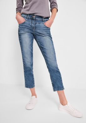 Cecil Loose Fit Jeans in Mid Blue Used Wash