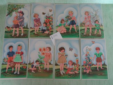 sehr alte Postkarten AK KF Kleinformat Frankreich France fröhliche Kinder