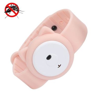 Tragbares Kinder-Cartoon-Ultraschall-USB-Moskito-Armband für den Außenbereich (Rosa)