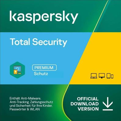 Kaspersky Total Security 2023 • 1 bis 5 Geräte 1 oder 2 Jahre