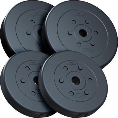 ScSPORTS® Hantelscheiben Set 30 kg Ø 30mm Kunststoff Gewichtsscheiben Gewichte