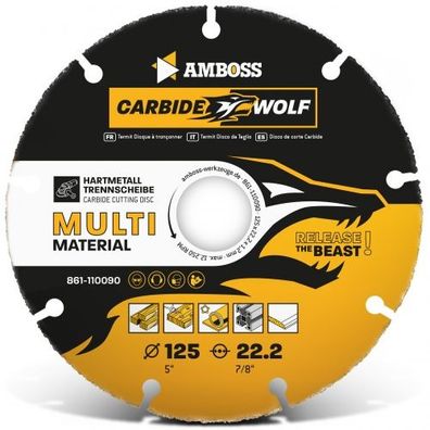 Amboss Carbide Wolf Ø 125mm - Multi Hartmetall Trennscheibe für Winkelschleifer