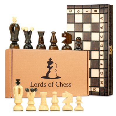Schachspiel Schach Holz Schachbrett mit Dame Spiel - 2 in 1 Chess Board Set hochwerti
