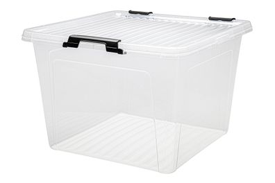 Aufbewahrungsbox 26L Deckel Kunststoffbox Stapelbox Lager Regal Box Transparent