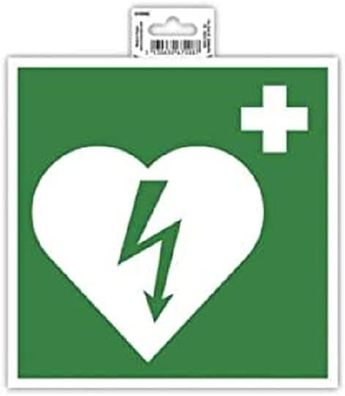 Exacompta 67008E Defibrilator, selbstklebend, 20 cm, Grün