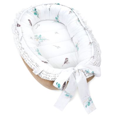 Babynestchen Velvet Kuschelnest für Neugeborene 90x50 cm - Baby Nestchen Bett Kokon F