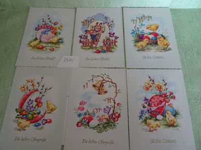 alte Postkarten AK Frohe Ostern wie gemalt geprägte Schrift SETs