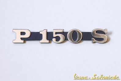 VESPA Emblem Schriftzug Seitenhaube - P150S / P 150 S - Schwarz - PX Lusso alt