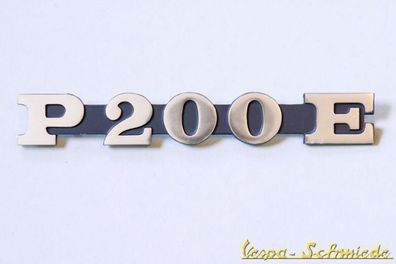 VESPA Emblem Schriftzug Seitenhaube - P200E / P 200 E - Schwarz - PX Lusso alt
