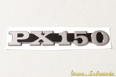 VESPA Emblem Schriftzug Seitenhaube - "PX150" - Zum Kleben - PX 150 Lusso Chrom