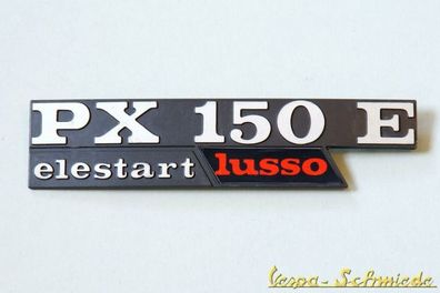 VESPA Schriftzug Seitenhaube - PX 150 E elestart lusso / PX150E - Schwarz Emblem