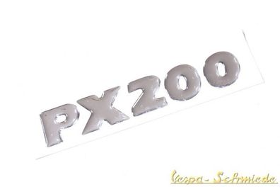VESPA Emblem Schriftzug Seitenhaube - "PX200" - Zum Kleben - PX 200 Lusso Chrom