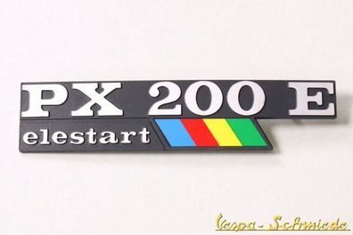 VESPA Emblem Schriftzug Seitenhaube "PX200E elestart Arcobaleno" PX 200 E Lusso